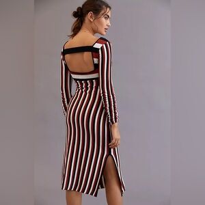 NWT Anthropologie Maeve Striped Sweater Midi Dress Size XS